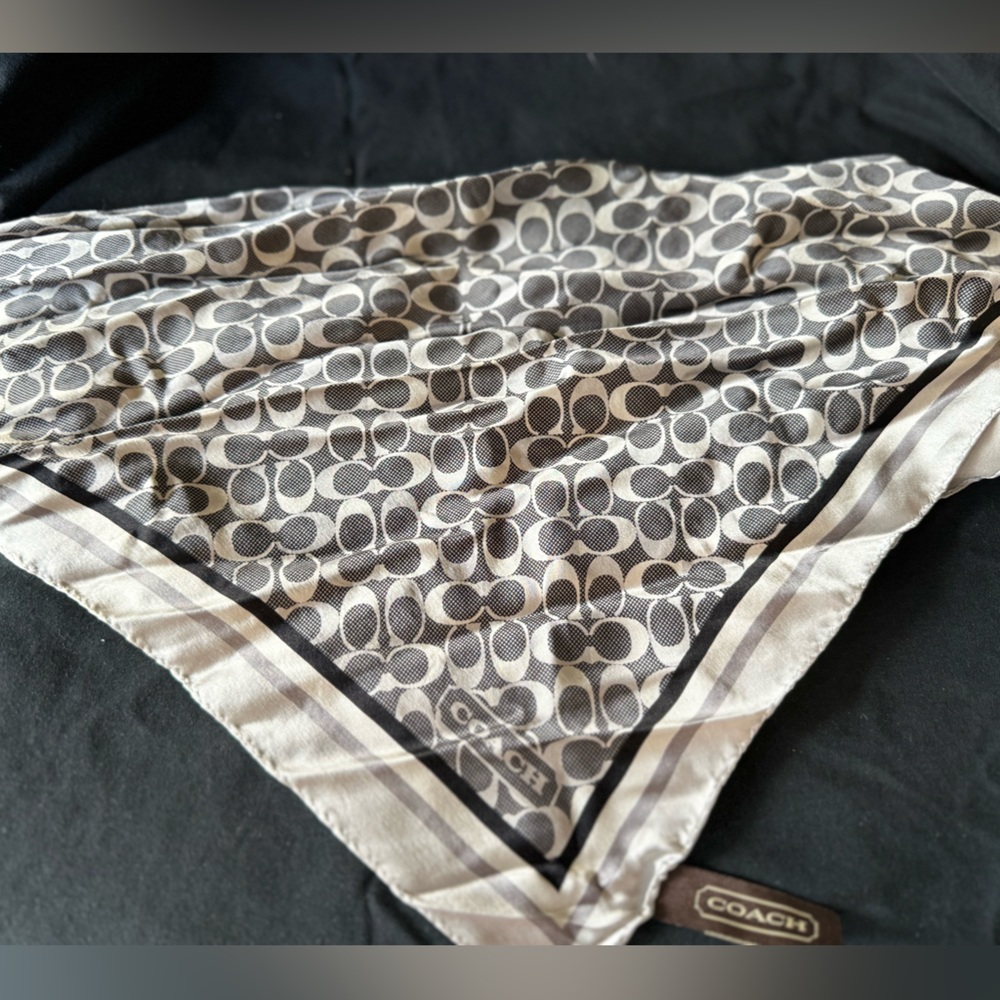 Authentic Coach 100% silk scarf